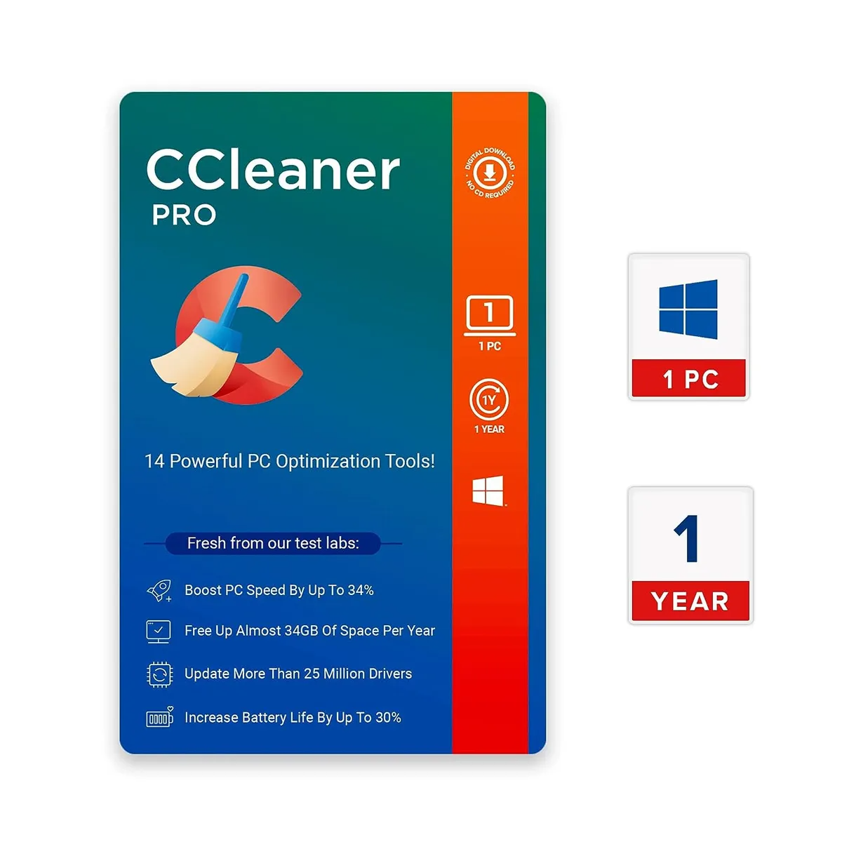 CCleaner Professional (PC) 1 Device, 1 Year Instant License